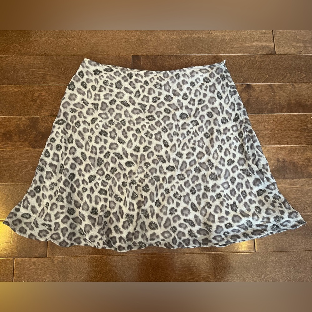 Joie 100% silk animal print skirt
